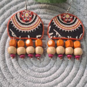 sunset ajrakh charm dangle earrings