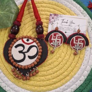 divine om fabric jewelry set