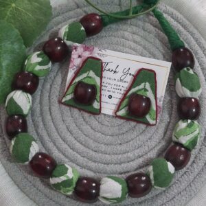 emerald harmony fabric jewelry set