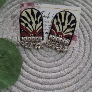 tribal bloom fabric dangle earrings