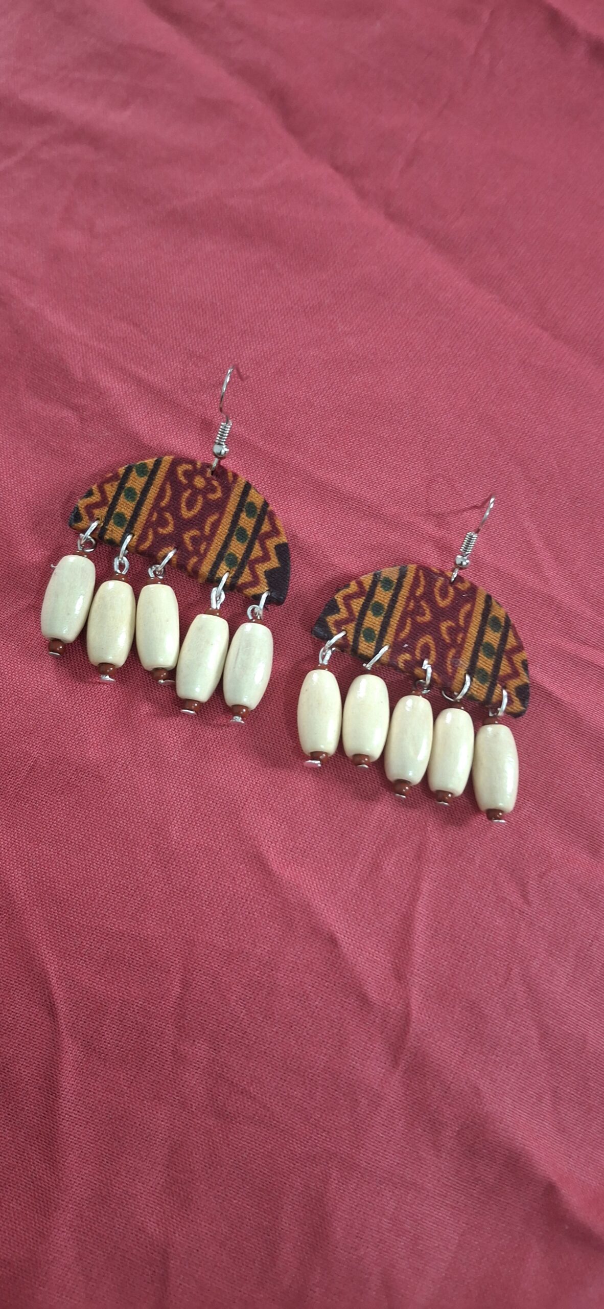 rustic tribal fabric drop earrings rustic tribal fabric drop earrings