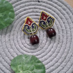 royal ajrakh drop earrings