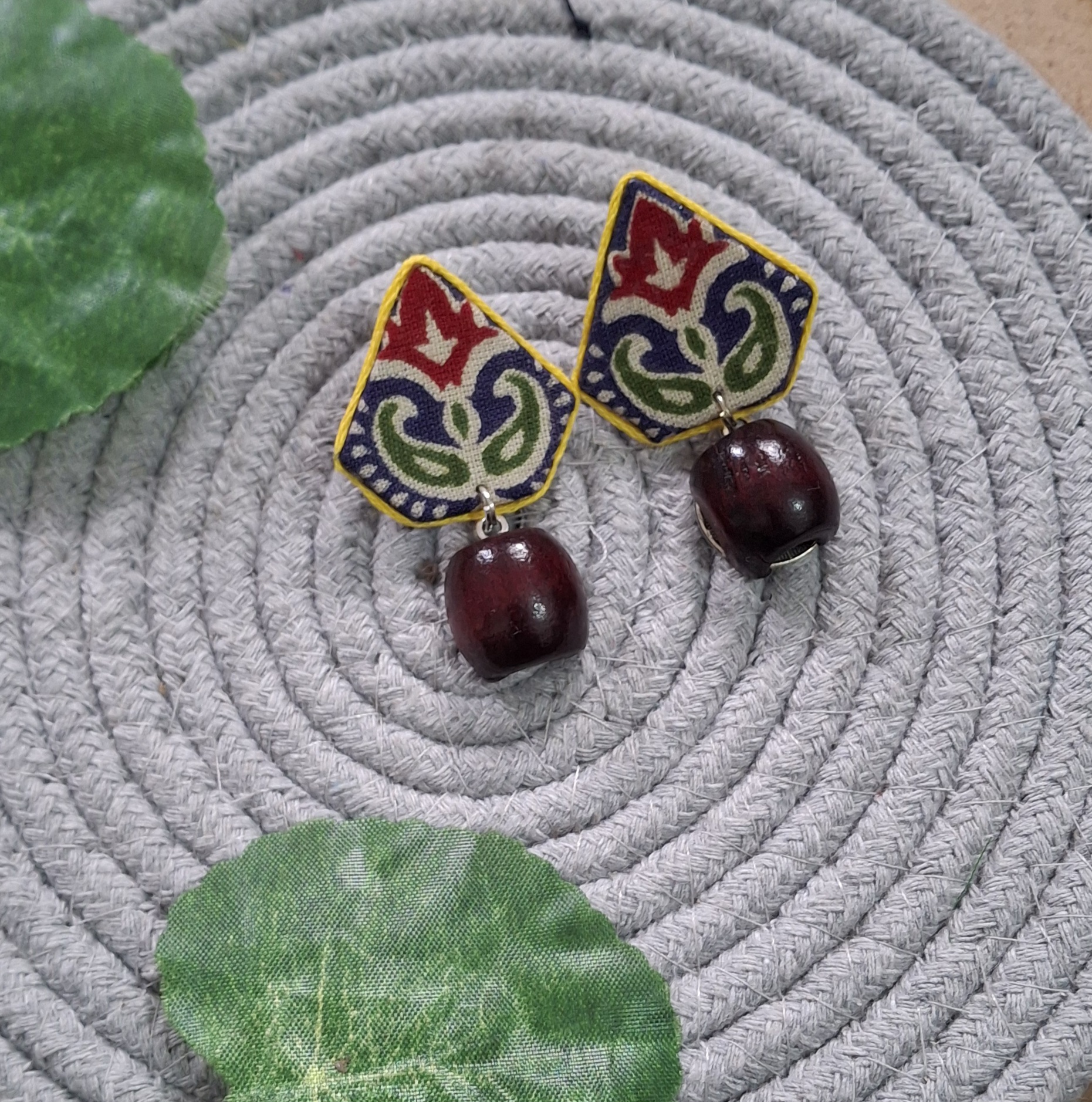 royal ajrakh drop earrings royal ajrakh drop earrings