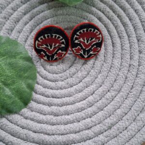 scarlet ajrakh classic studs