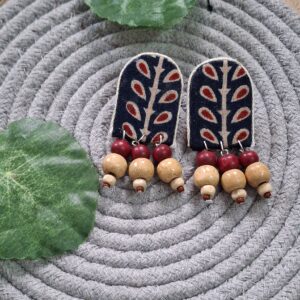 ajrakh drop charm earrings