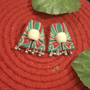 festive ajrakh drop studs