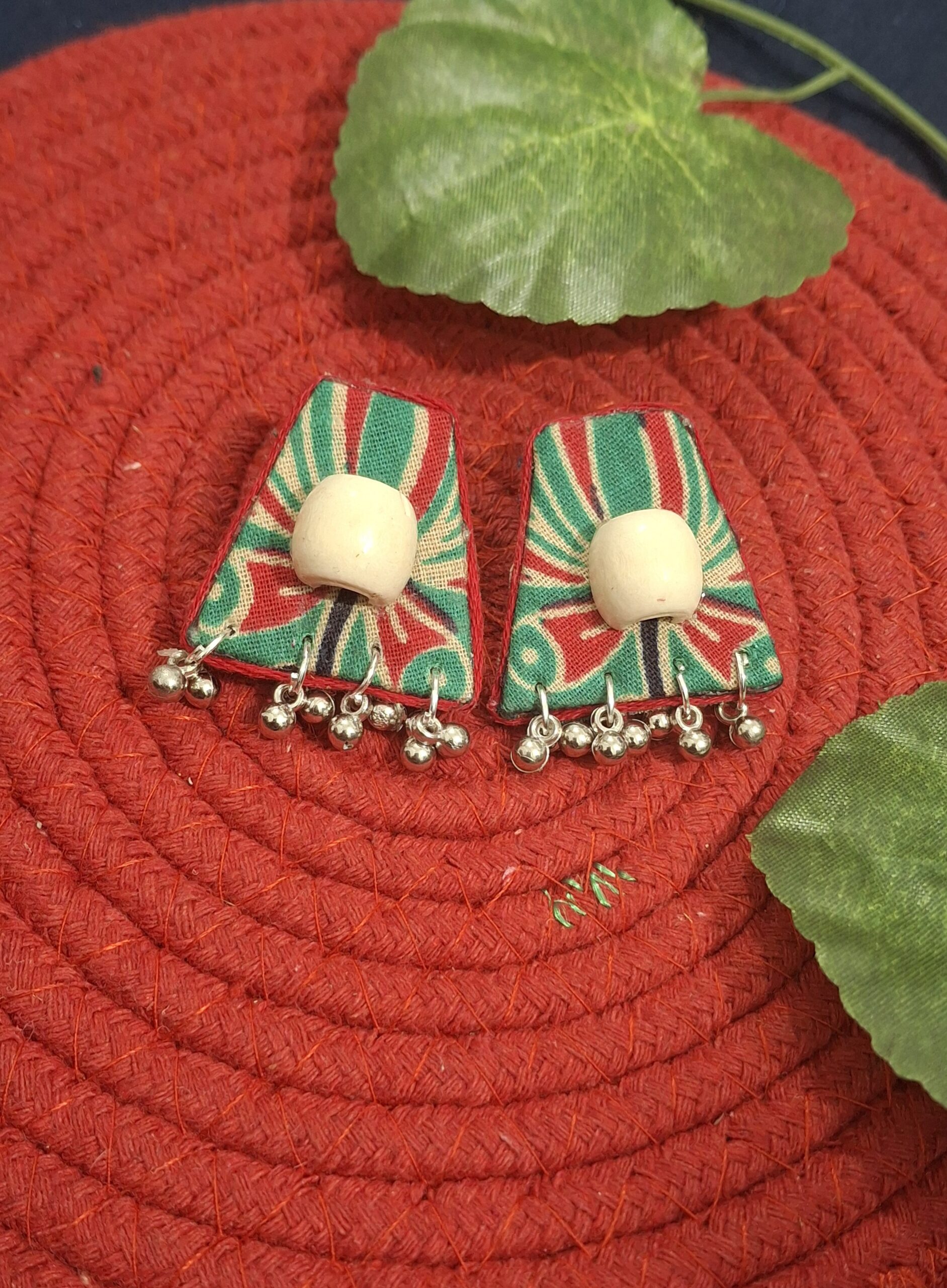 festive ajrakh drop studs festive ajrakh drop studs