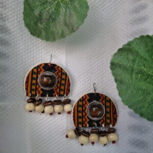 rustic tribal fabric jhumkas