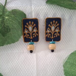 midnight ajrakh charm studs