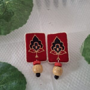 crimson ajrakh elegance studs